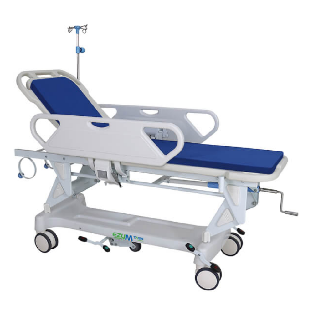 task medical ezy m multi purpose patient transport stretcher with manual adjustable height