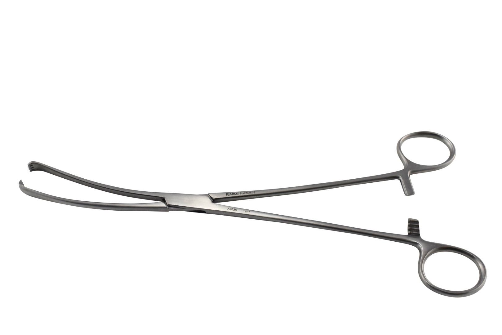 teale vulsellum uterine forceps / curved / 25cm