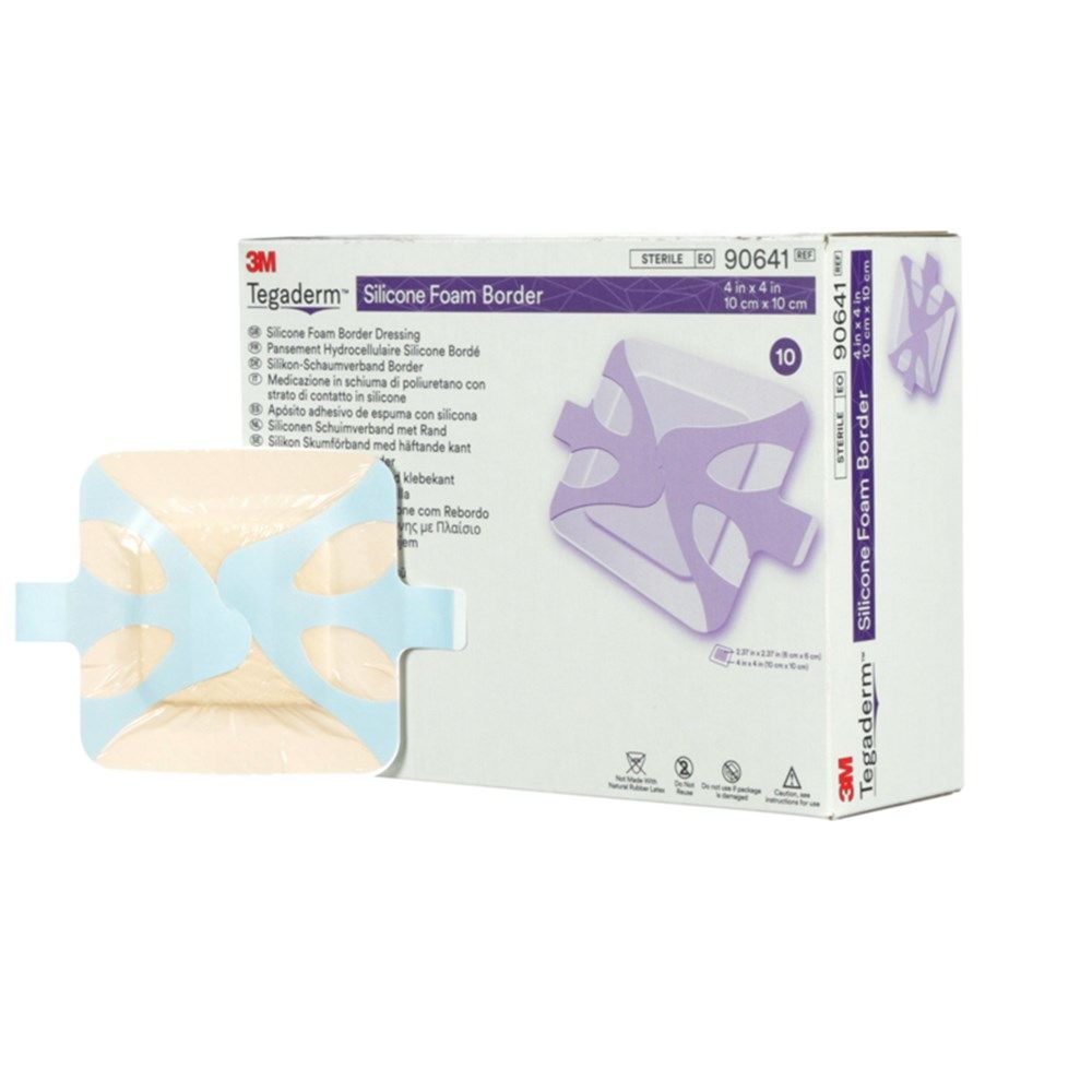 tegaderm foam silicone border dressing / 10 x 10cm / box of 10