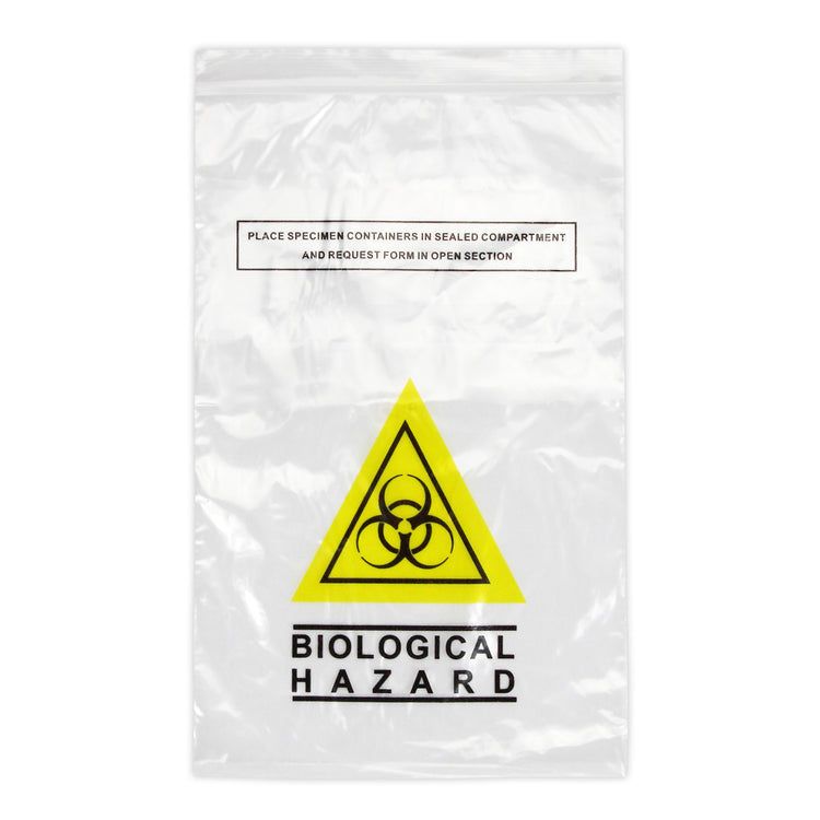 clear specimen plastic bio waste bag / small / 26cm x 16cm / each