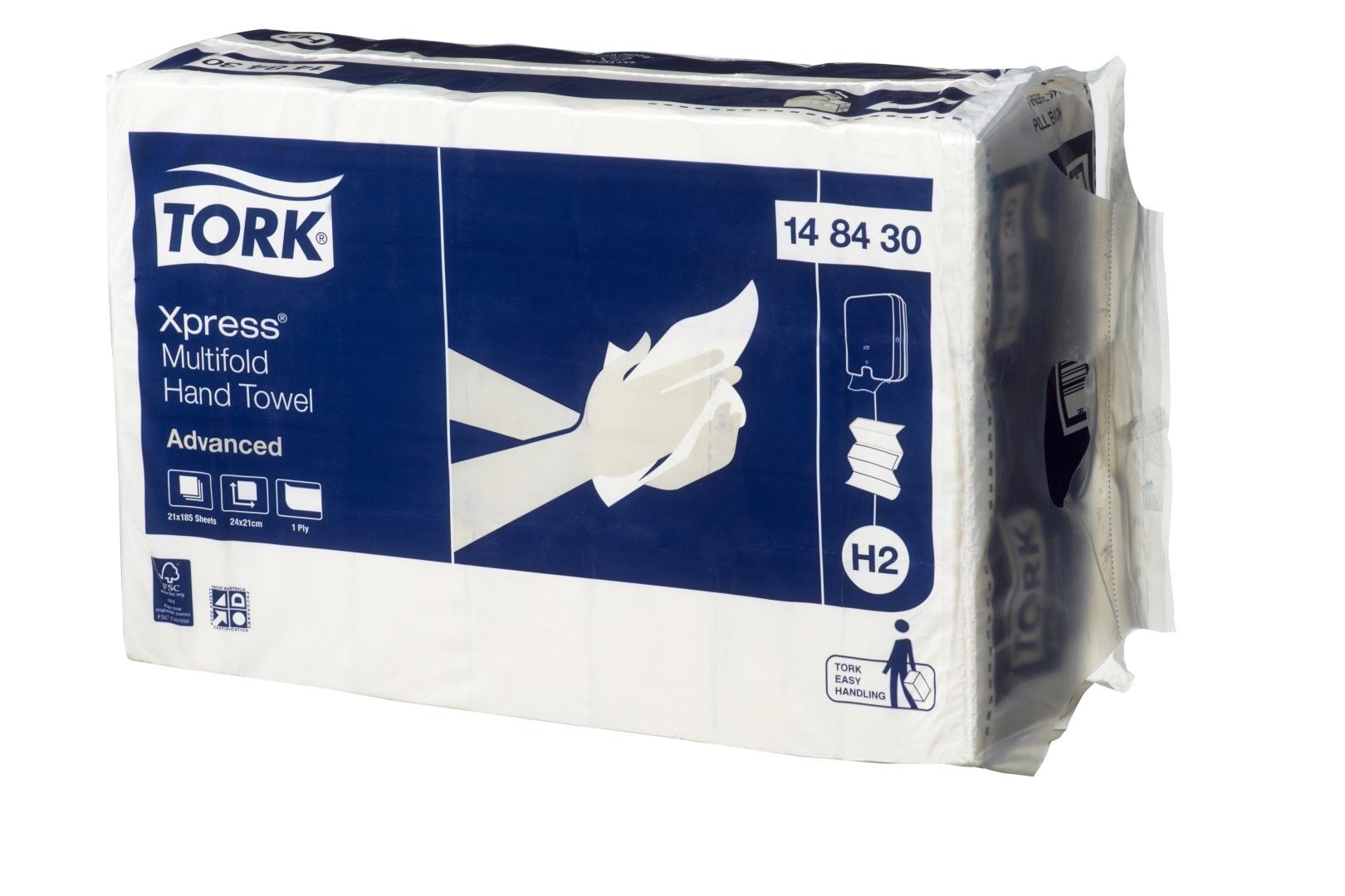 tork towel slimline interleaved / carton of 21 / 24 x 24cm