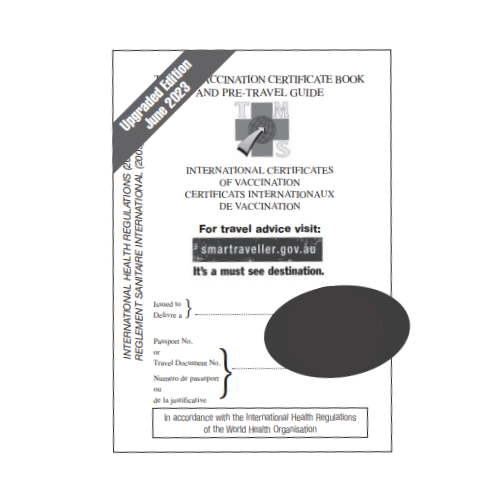 travel vaccination certificate pre-travel guide book