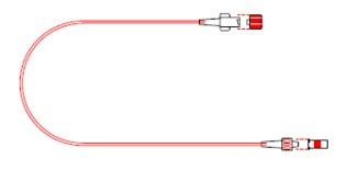tuta extension set min volume / female luer lock to male luer slip / 25cm / each