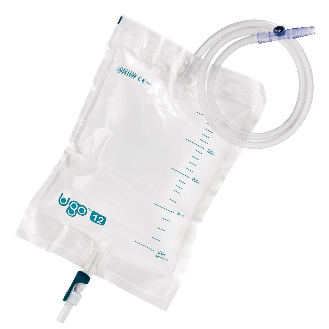 ugo 12 drainage bag 2l sterile 90cm tube lever tap