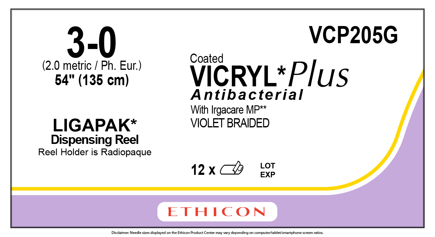 ethicon coated vicryl® (polyglactin 910) suture  / 3-0 / 135cm / ligapak / box of 12