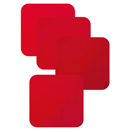 Tenura Anti-Slip Silicone Square Coasters - Red