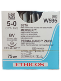 PERMA-HAND* Silk Sutures Black 75cm 5-0 BV 10.5mm - Box/12