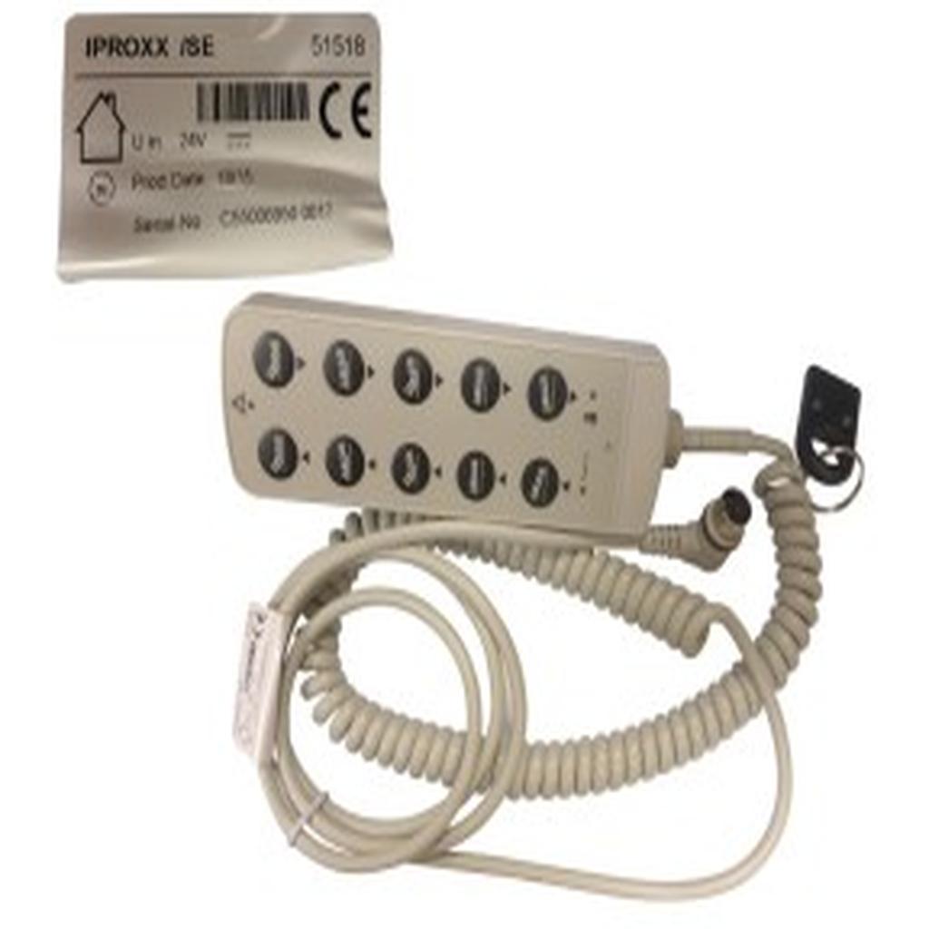 Handset, 10 Button, Grey, 13 Pin DIN (Round) Plug, with Locking Key, Dewert Iproxx SE