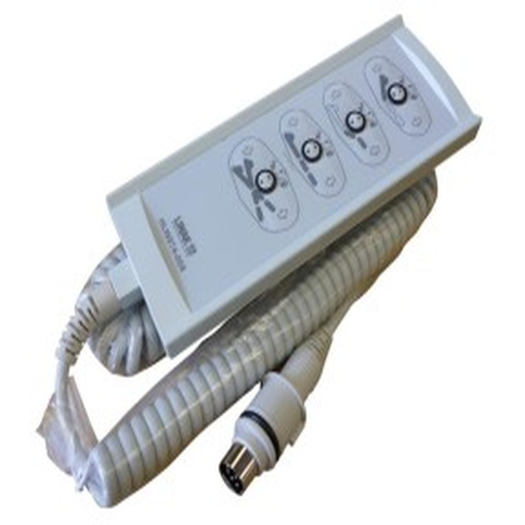 Handset, 8 Button, Grey, 8 Pin DIN (Round) Plug, with Locking Key, Linak HL70, to suit Alrick Boden Floorline Bed