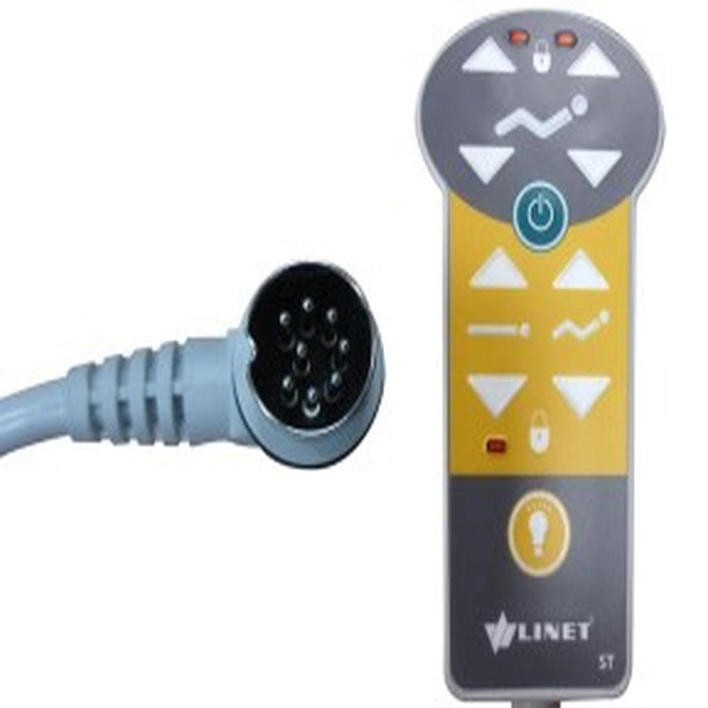 Handset, 9 Button, 8 Pin Round Plug, with Integrated LED Light, Linet, to suit Linet Latera Bed