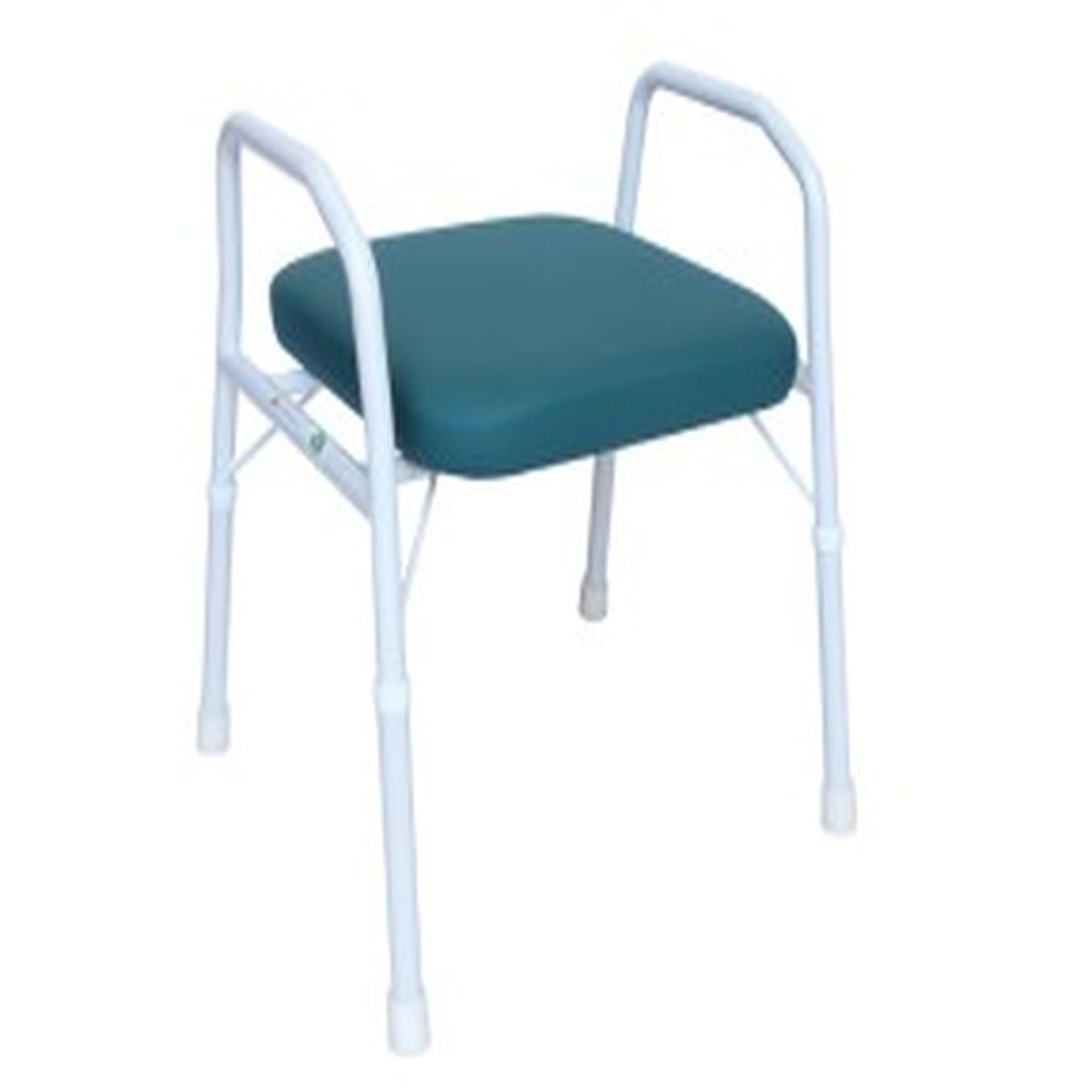 Shower Stool, Extra Care, Aluminium, Padded, with Arms, 510mm (SWL150Kg)