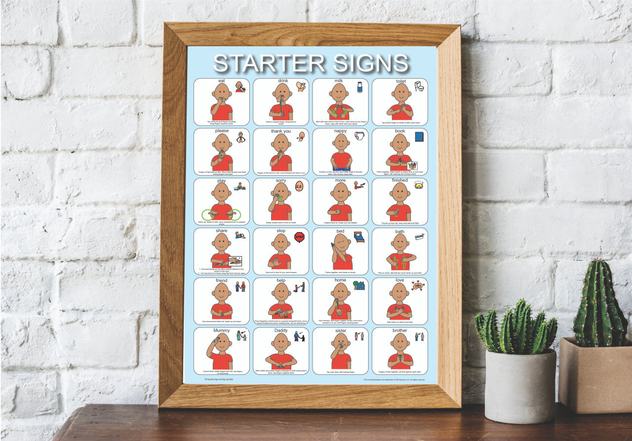 Poster: 24 Starter Signs - AAC Boardmaker