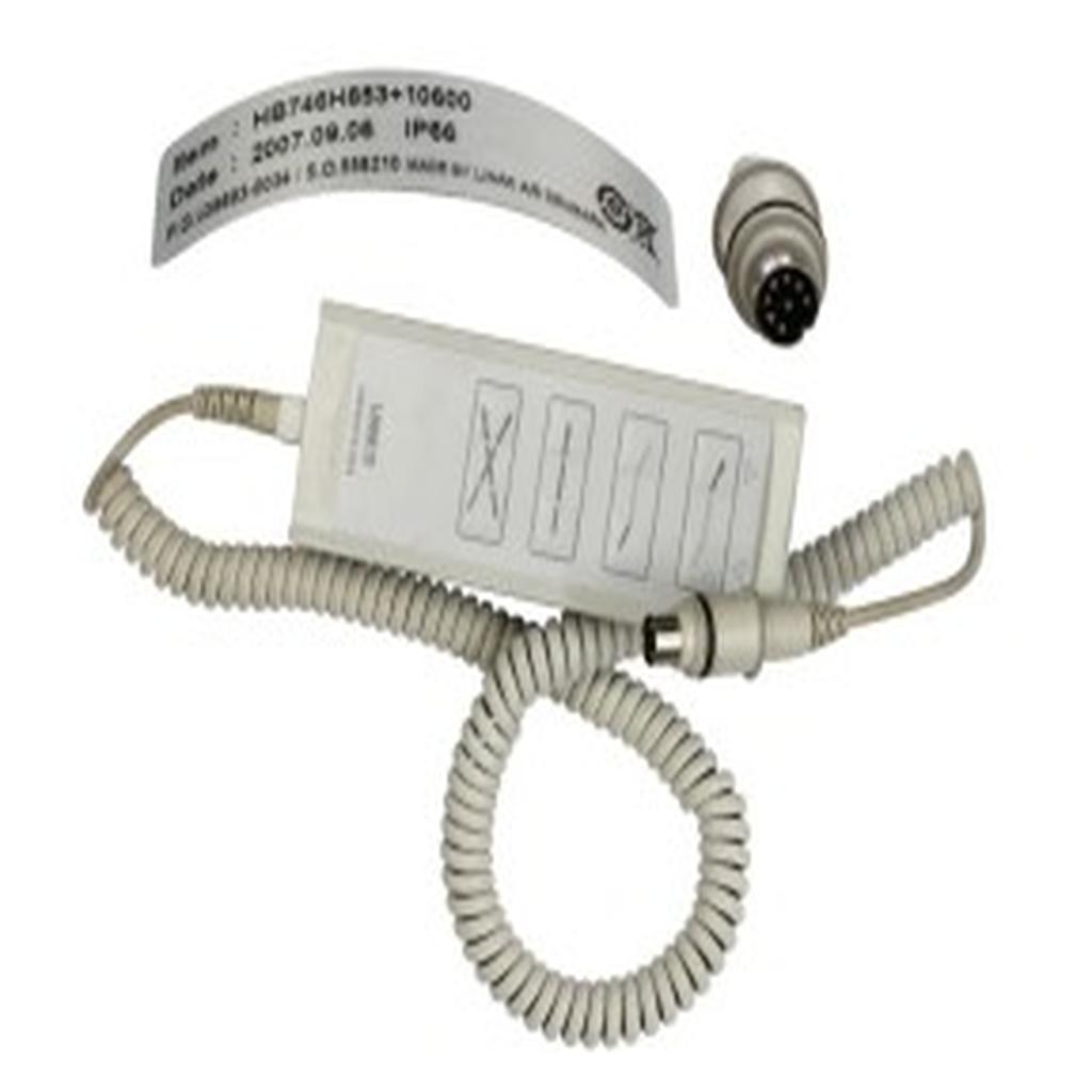 Handset, 8 Button, Grey, 8 Pin DIN (Round) Plug, Linak HB70