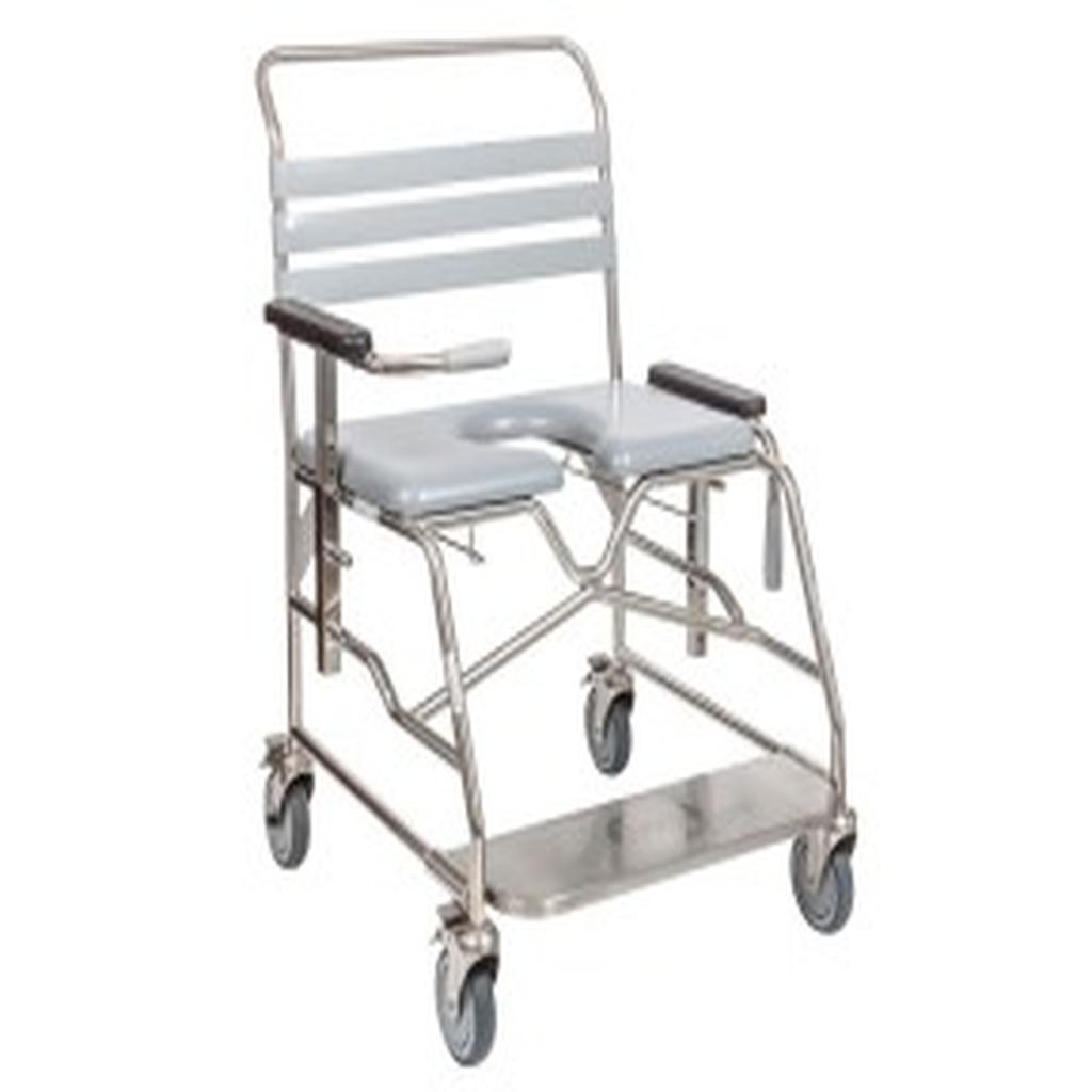 Shower Commode, Attendant Propelled, Sliding Footplate, 660mm, Juvo, Xtra Care Plus (SWL 400kg)