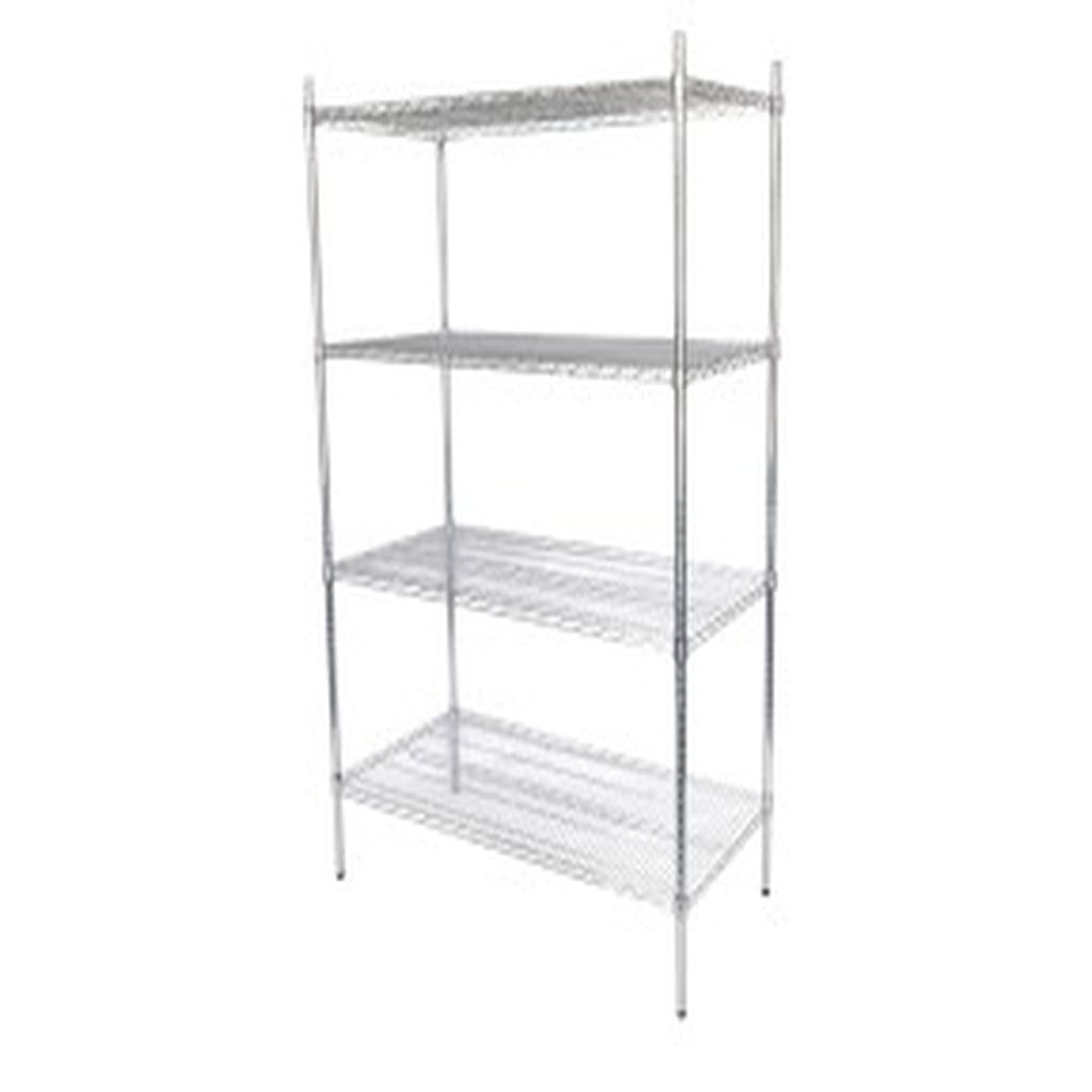 Wire Shelving, 610 x 1220 x 1800mm, Chrome, 5 Shelves, without Castors, Unicare