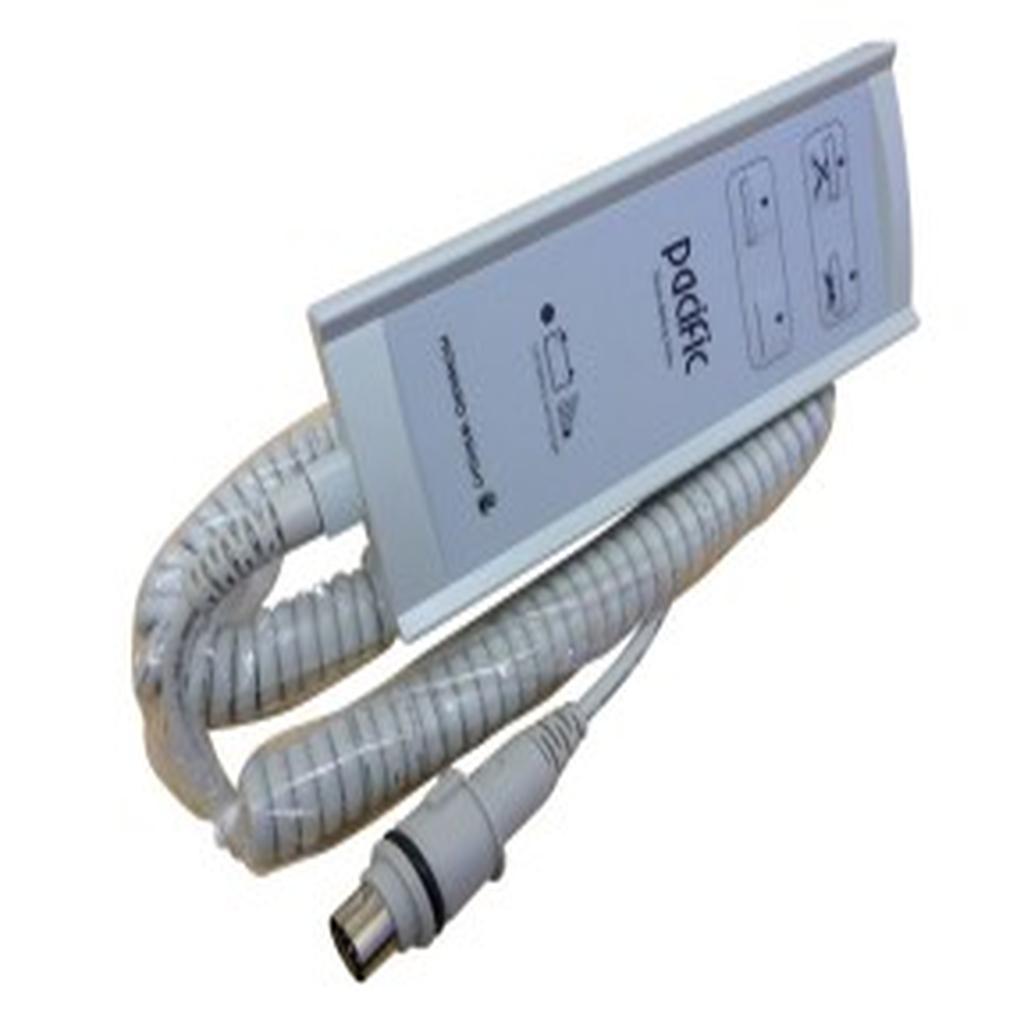 Handset, 4 Button, Grey, 8 Pin DIN (Round) Plug, Linak HB70, to suit Howard Wright Shower Trolley