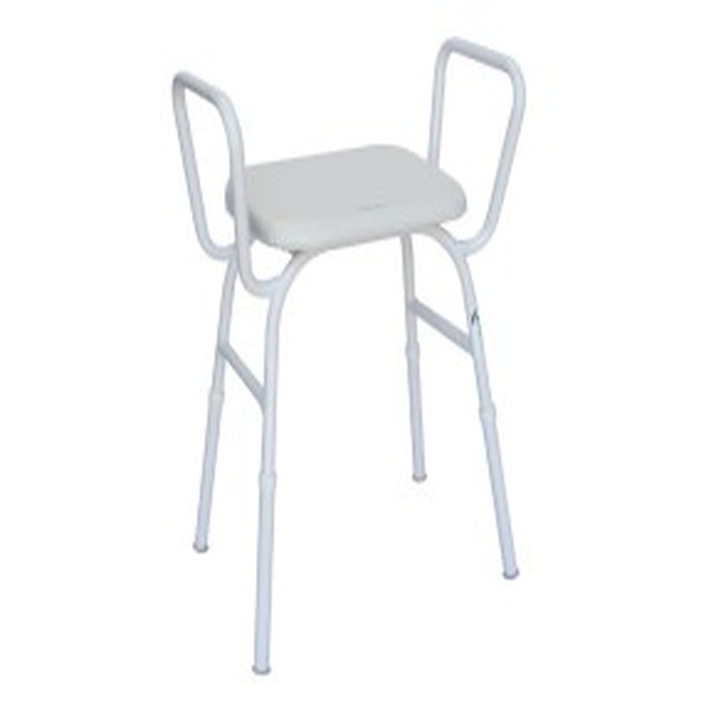 Shower Stool, Padded Seat, with Arms (SWL 175kg)