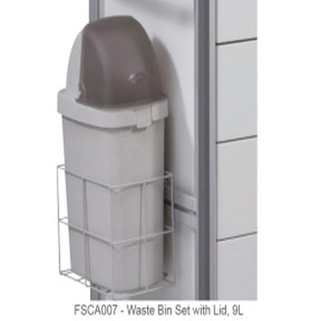 Cart Accessories, Waste Container, with Lid & Holder, to suit Unicart