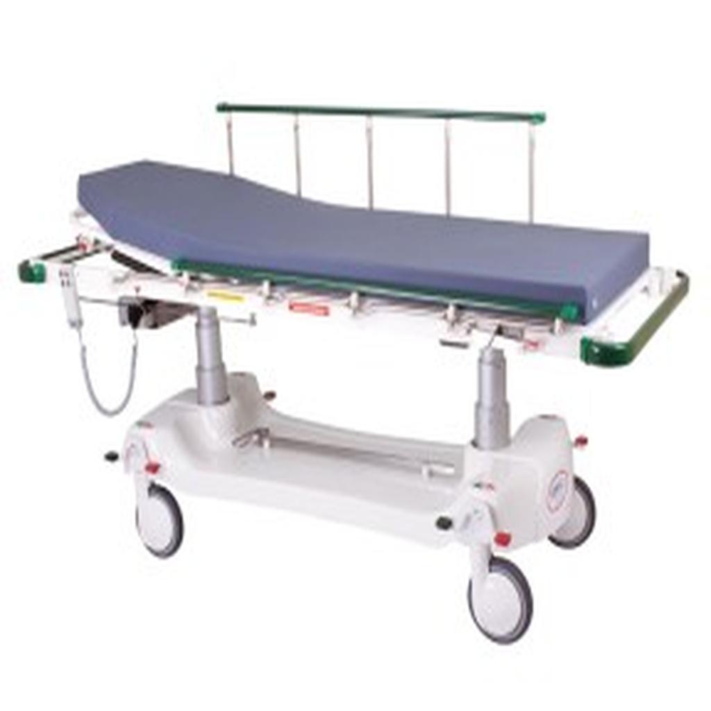 Patient Trolley, Electric Hi-Lo, Backrest, Kneebreak & Trendelenburg, Includes 100mm Mattress, Foot Rail, 5 Riser Dropside Rails & 2 Handsets, Contour Endosurge, Modsel (SWL 300kg)