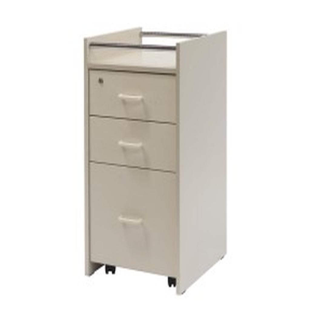 Bedside Cabinet, 3 Drawer, with Lock, Unicare