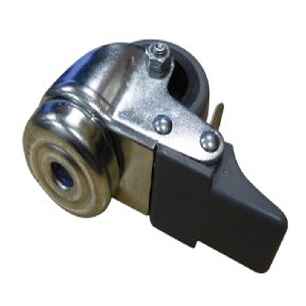 Castor, Braking, Single Wheel, 50 x 24mm (2 x 1in.), Polyurethane, Grey, with Zinc Fork, Blyth