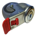 Castor, Braking, 100mm (4in.), Rubber, Grey, with Zinc Fork, Fallshaw