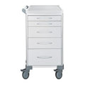 Procedure Cart, Standard, 5 Drawer (2x 75mm, 2x 155mm, 1x 235mm), White, UniCart