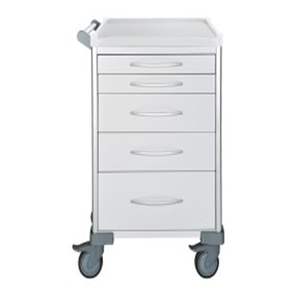 Procedure Cart, Standard, 5 Drawer (2x 75mm, 2x 155mm, 1x 235mm), White, UniCart