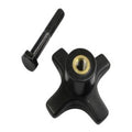 Handwheel, Ansa, Star Knob, with Bolt, Plastic, Black