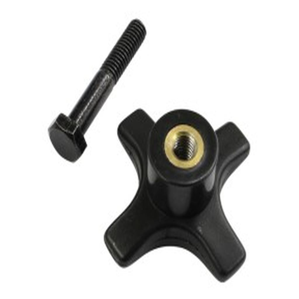 Handwheel, Ansa, Star Knob, with Bolt, Plastic, Black