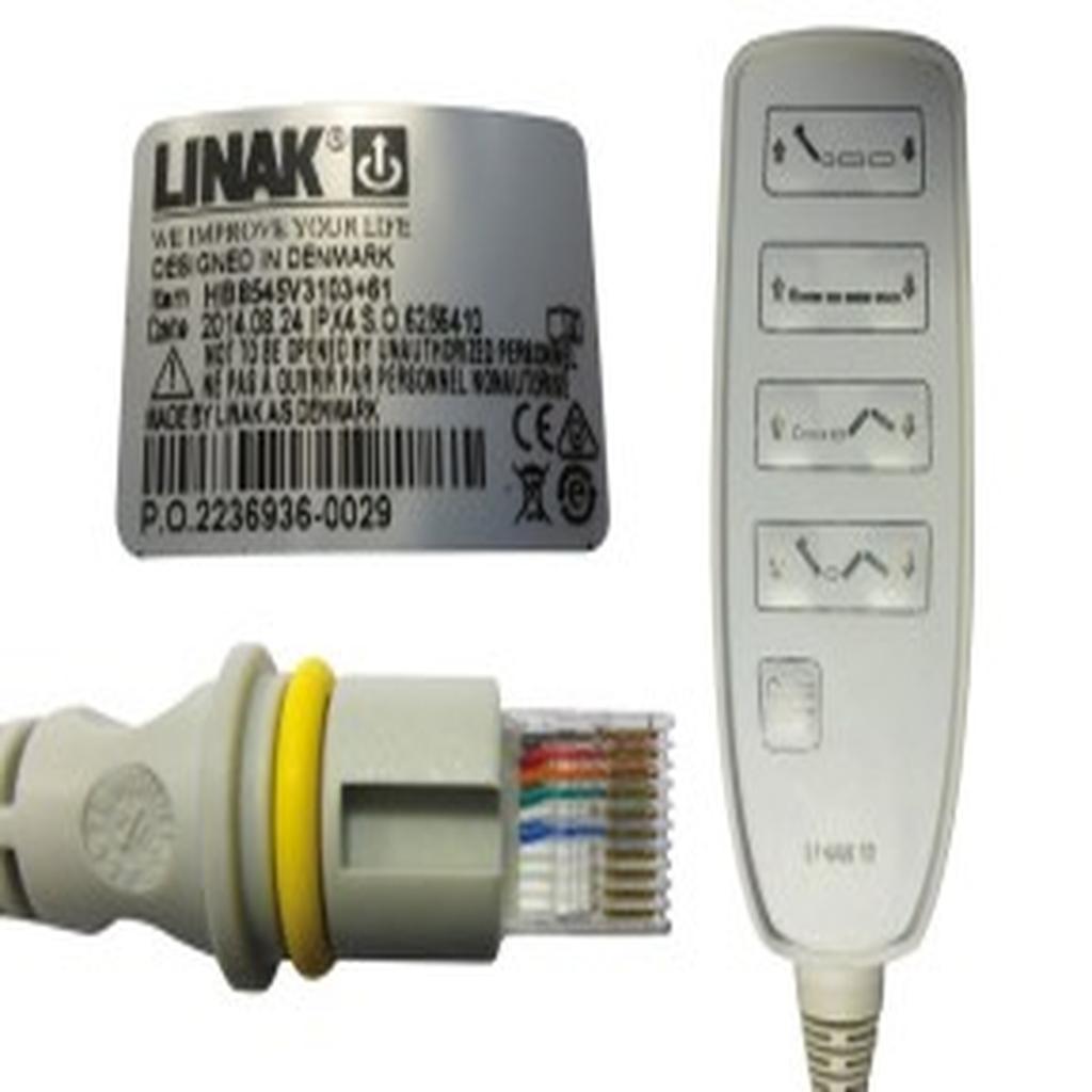Handset, 9 Button, Grey, 10 Pin Modular (Flat) Plug, with Backlight, Linak HB80, to suit Alrick Bed
