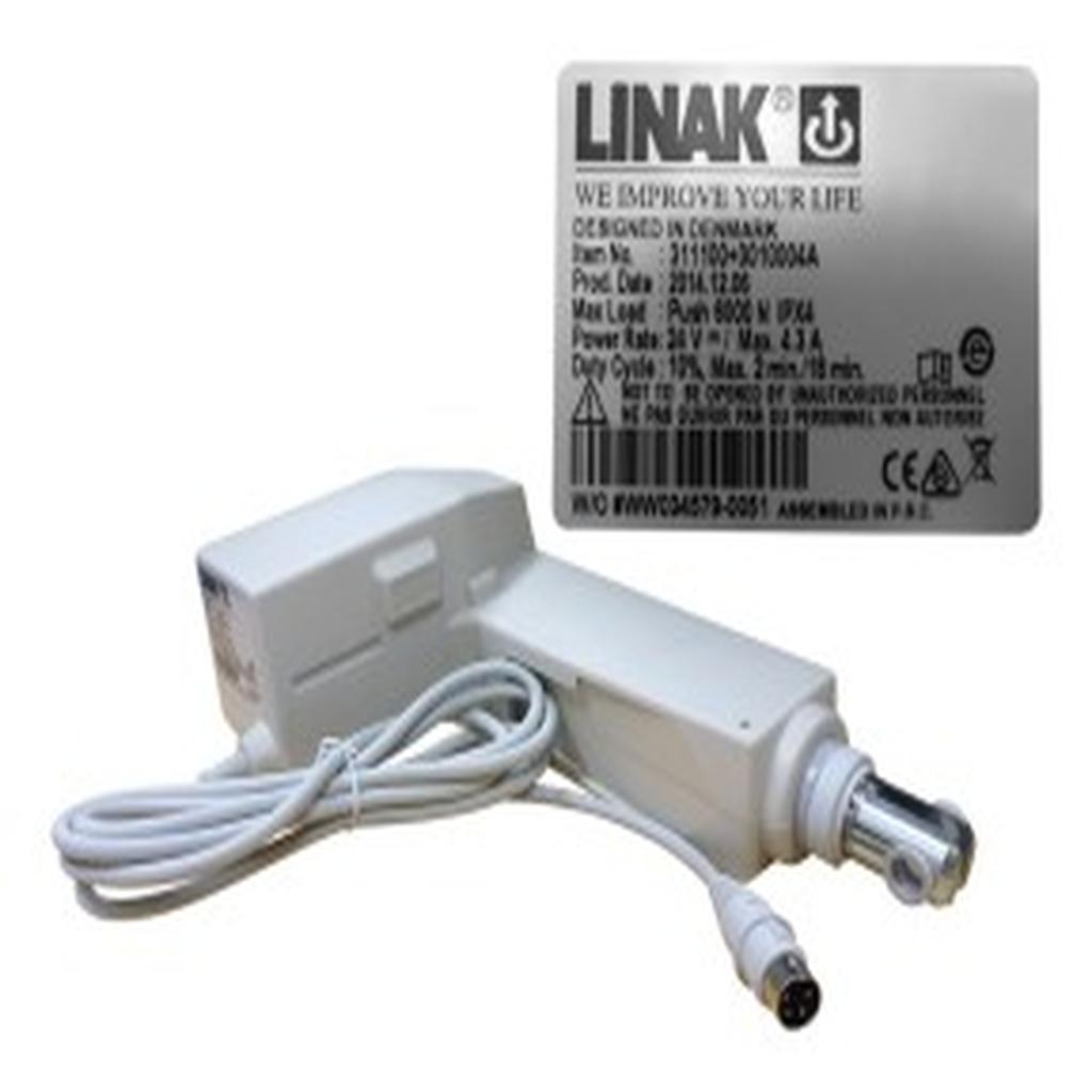 Linear Actuator, 100mm (4in.), Grey, 4 Pin Round Plug, Linak LA31