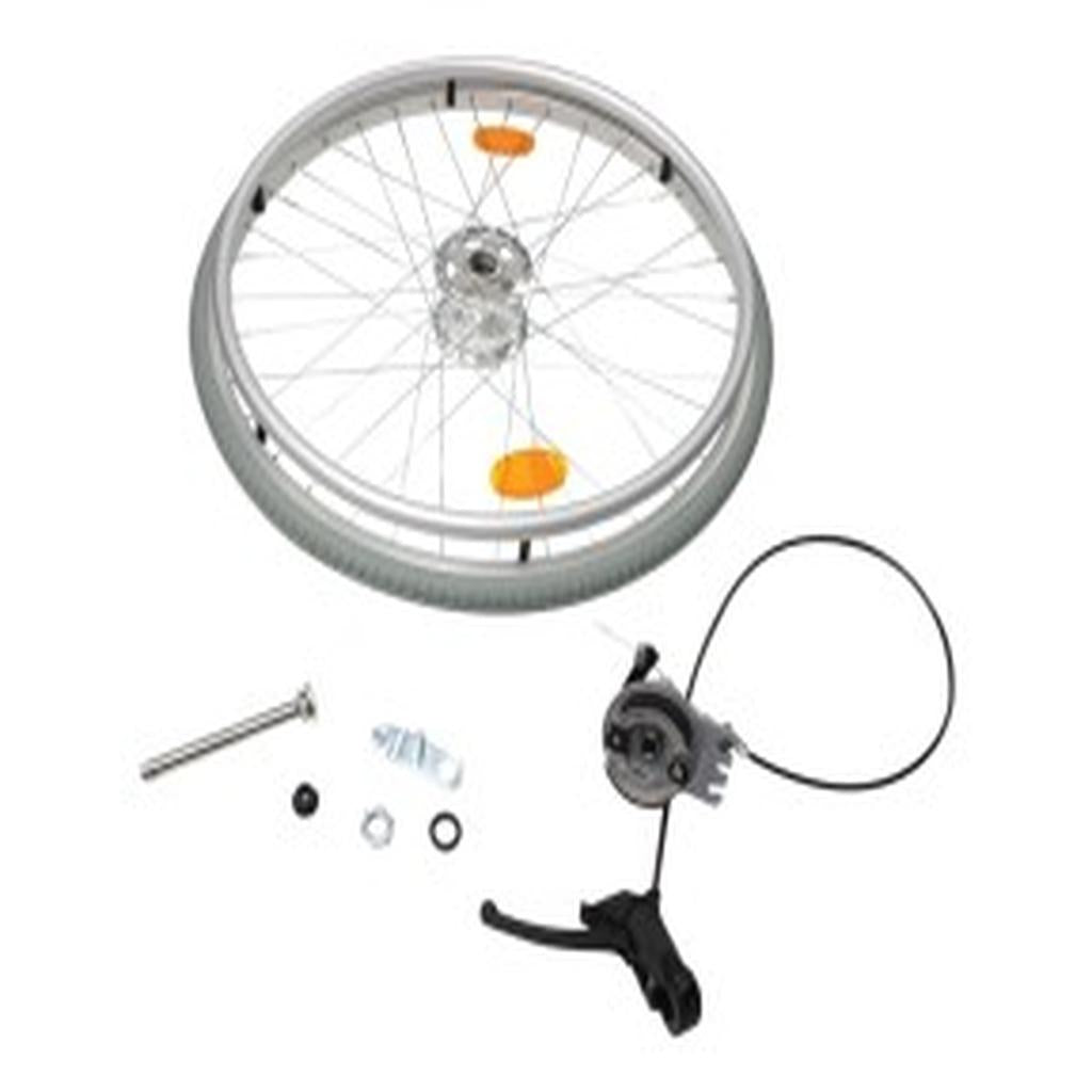 Rear Wheel, Left Hand, 610mm (24in.) x 35mm (1 3/8in.), Solid Tyre, Quick Release, Drum Brake, Ansa, to suit Relax