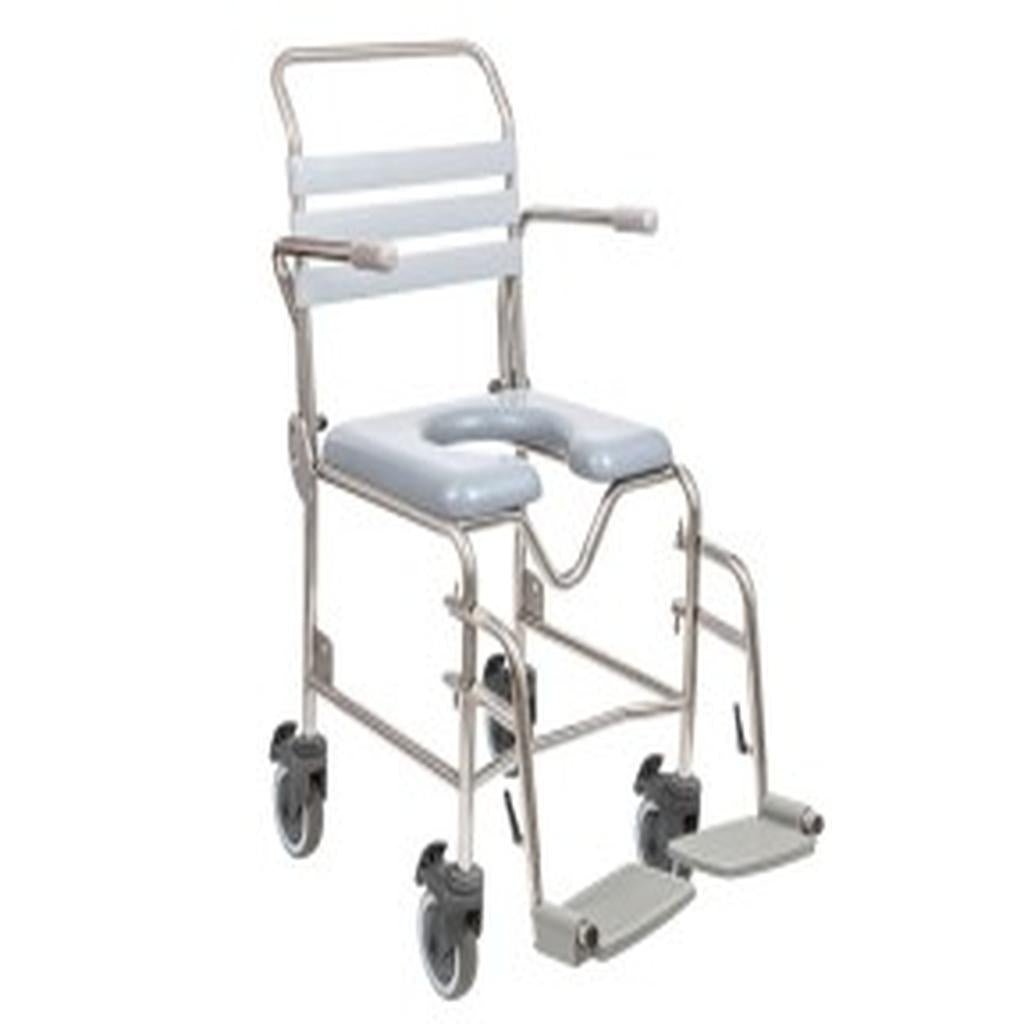 Shower Commode, Attendant Propelled, Swing Away Footplate, 460mm, Juvo, Hybrid (SWL 150kg)