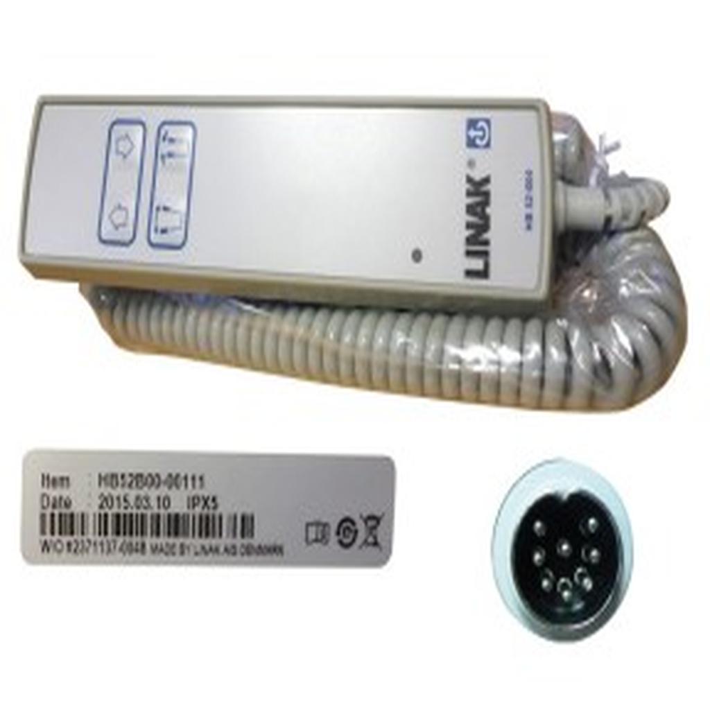 Handset, 4 Button, Grey, 8 Pin DIN (Round) Plug, Linak HB50