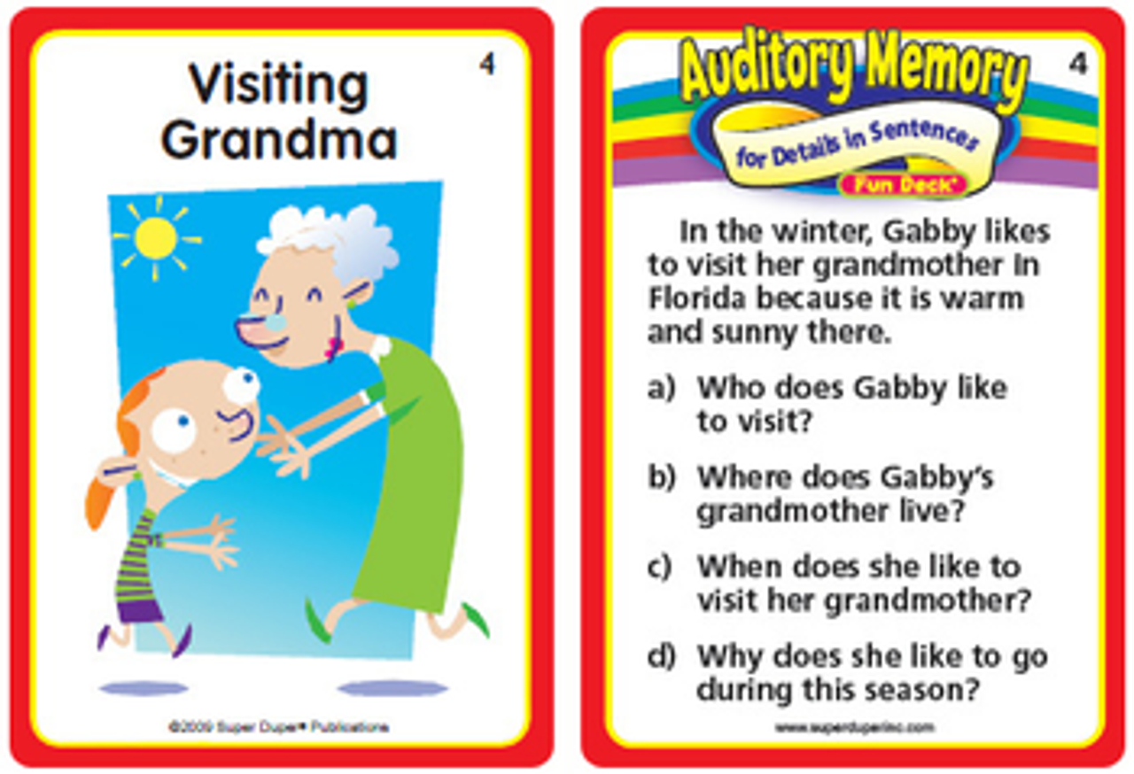 Auditory Memory for Short Stories Fun Deck
