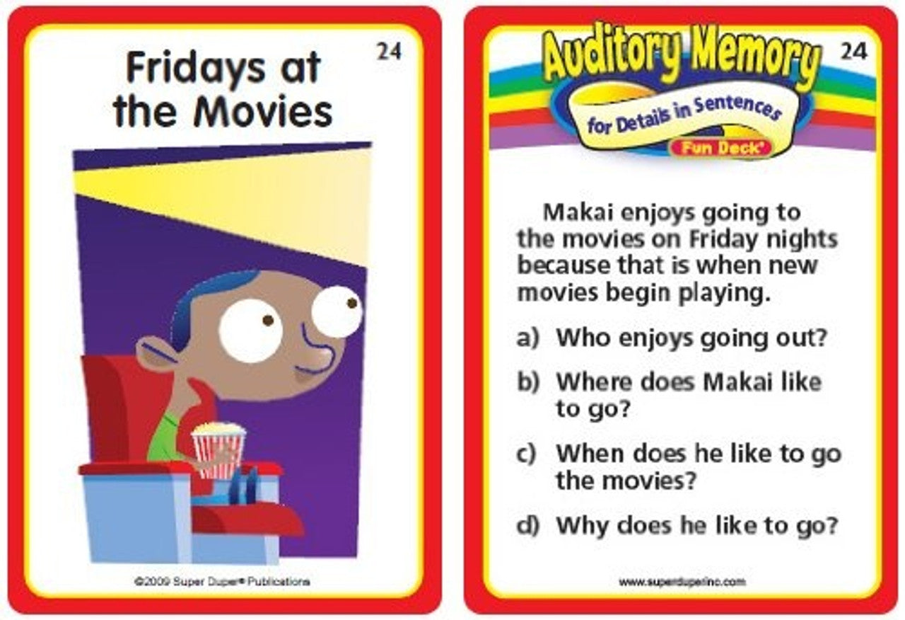 Auditory Memory for Short Stories Fun Deck