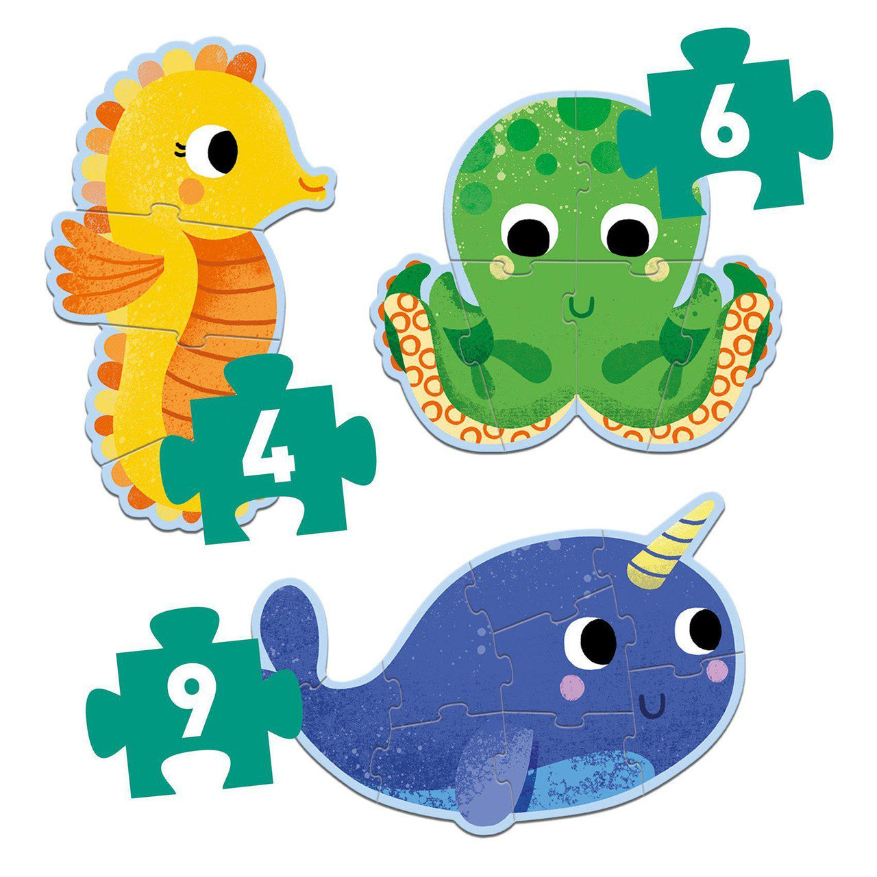 In The Sea - Progressive Puzzle 4, 6, 9piece