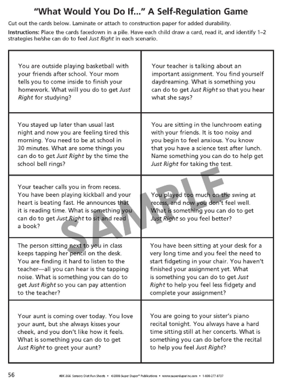 Sensory Diet Fun Sheets 2nd Edition