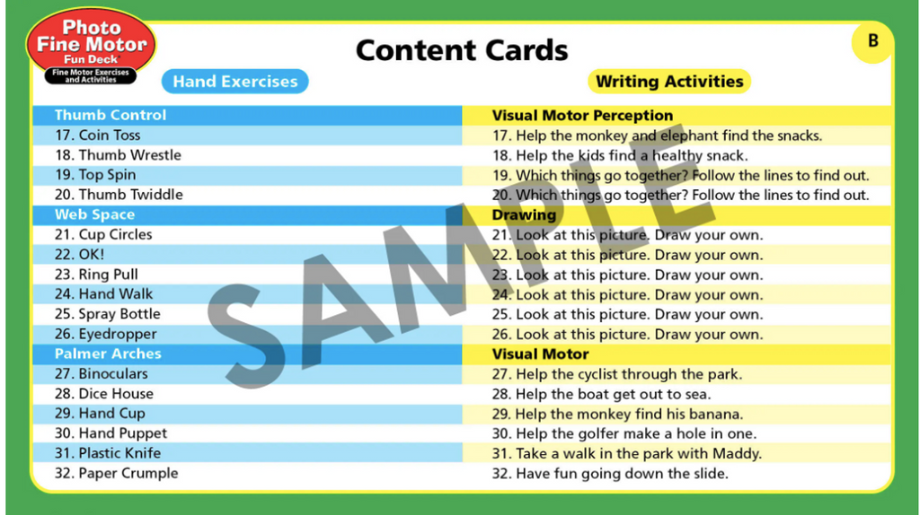 Photo Fine Motor Fun Deck