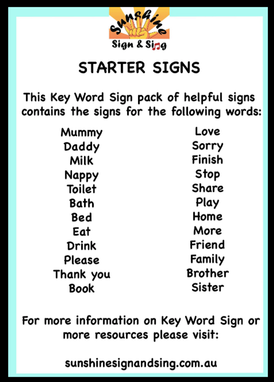 Flashcards - 24 Starter Signs
