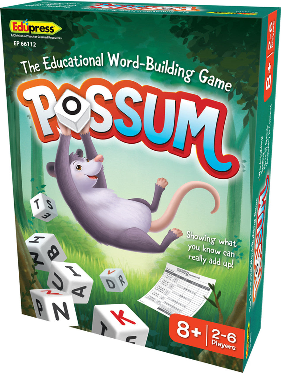 Possum Dice Word Game