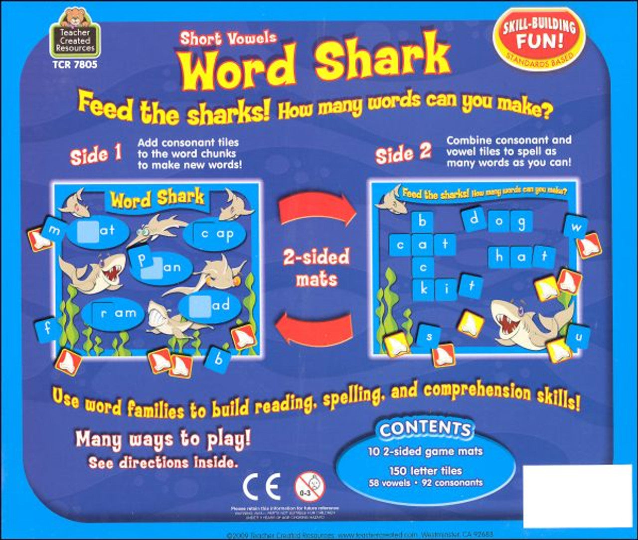 Word Shark Short Vowels Board Game