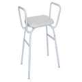 Shower Stool, Aluminium, Padded Seat, with Arms (SWL 175kg)