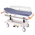 Patient Trolley, Hydraulic Hi-Lo, Backrest & Trendelenburg, Includes 100mm Mattress, Foot Rail & 5 Riser Dropside Rails, Contour Deluxe, Modsel (SWL 300kg)