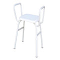 Shower Stool, Plastic Seat, with Arms (SWL 175kg)