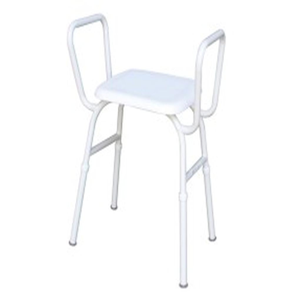 Shower Stool, Plastic Seat, with Arms (SWL 175kg)