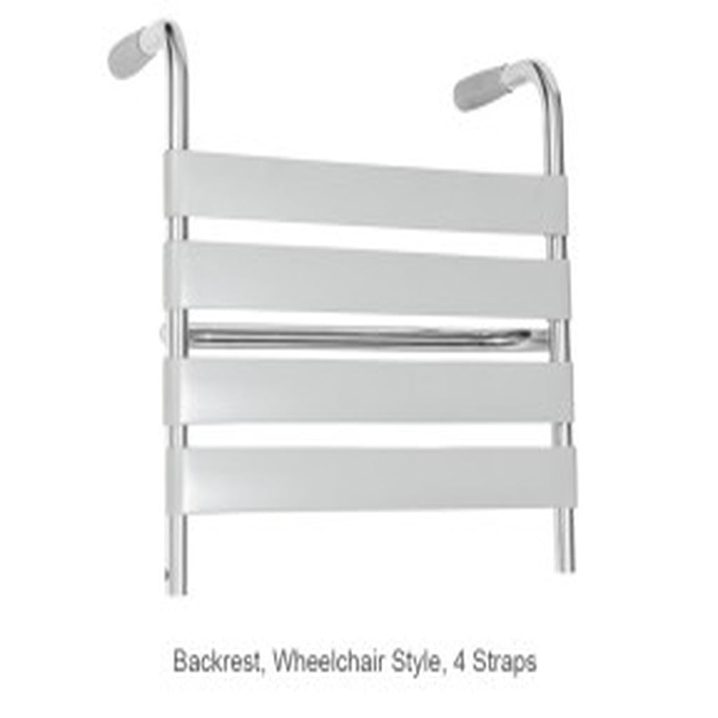 Shower Commode Accessories, Backrest, Wheelchair Style, 460mm, 4 Straps, Juvo