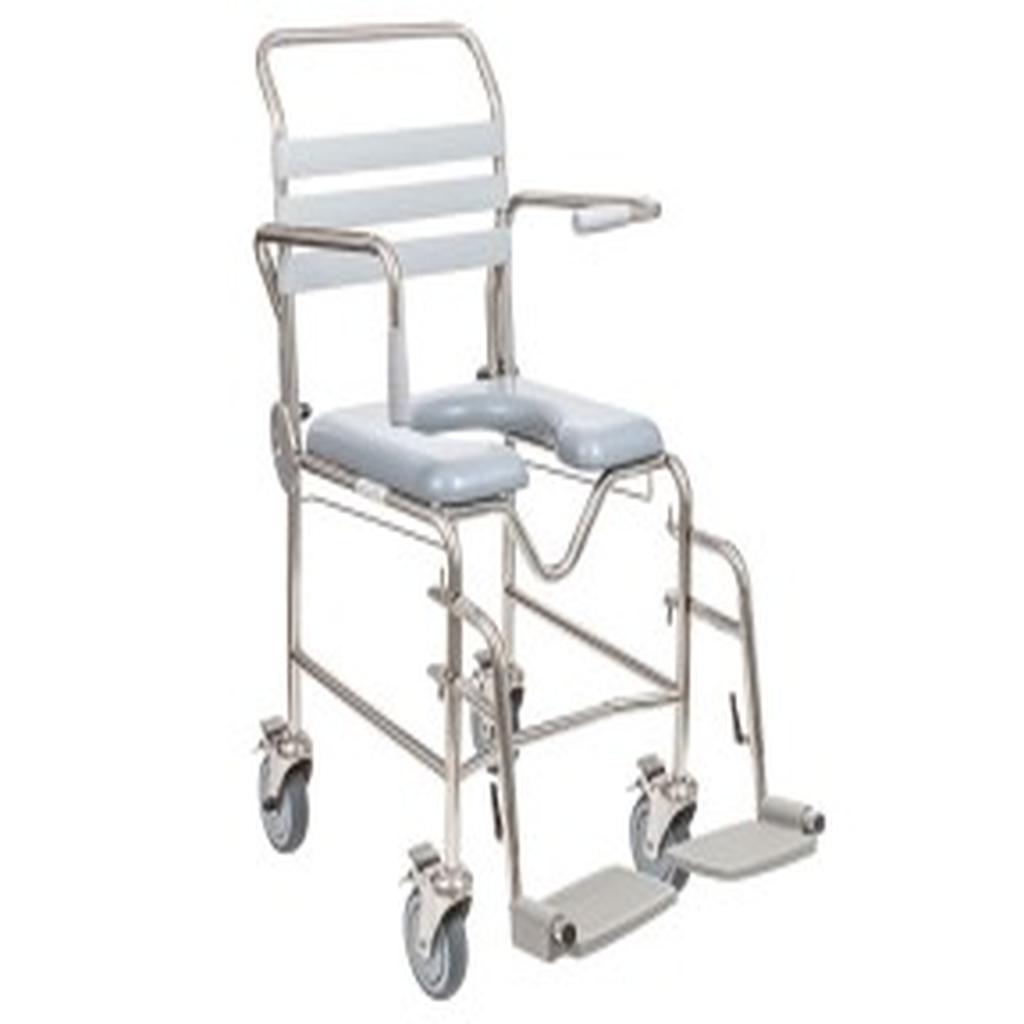 Shower Commode, Attendant Propelled, Swing Away Footplate, 460mm, Juvo (SWL 200kg)