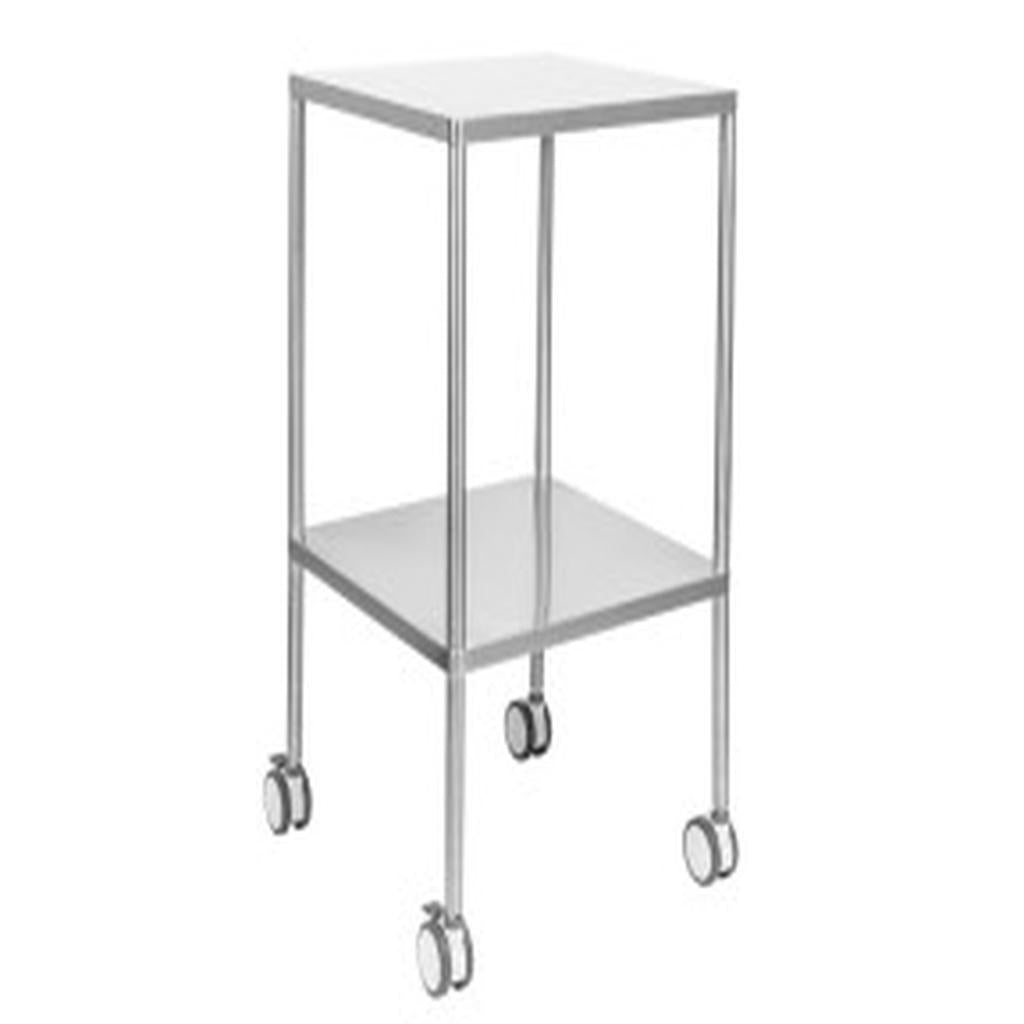 Instrument Trolley, Stainless Steel, 2 Shelves, without Rails, 500 x 500 x 900mm